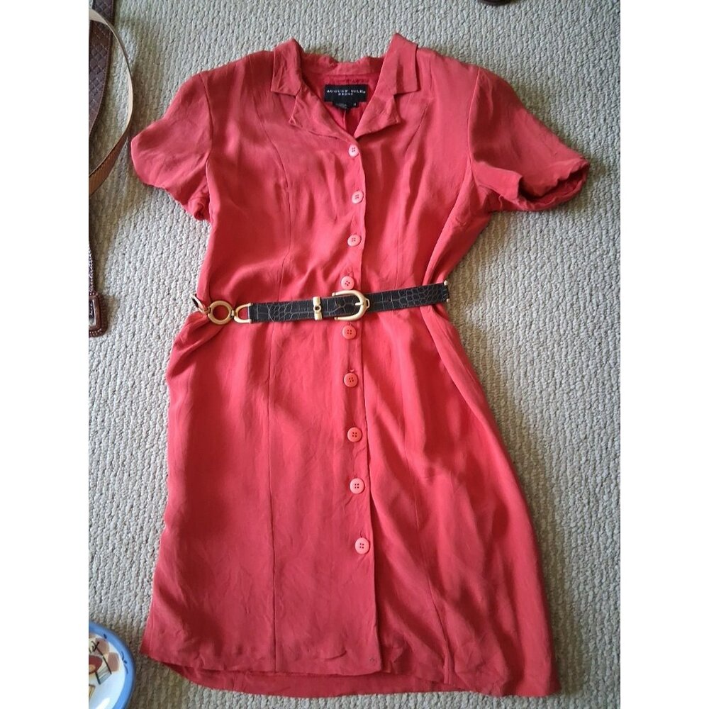 VTG August Silk Womens Dress 14 SILK